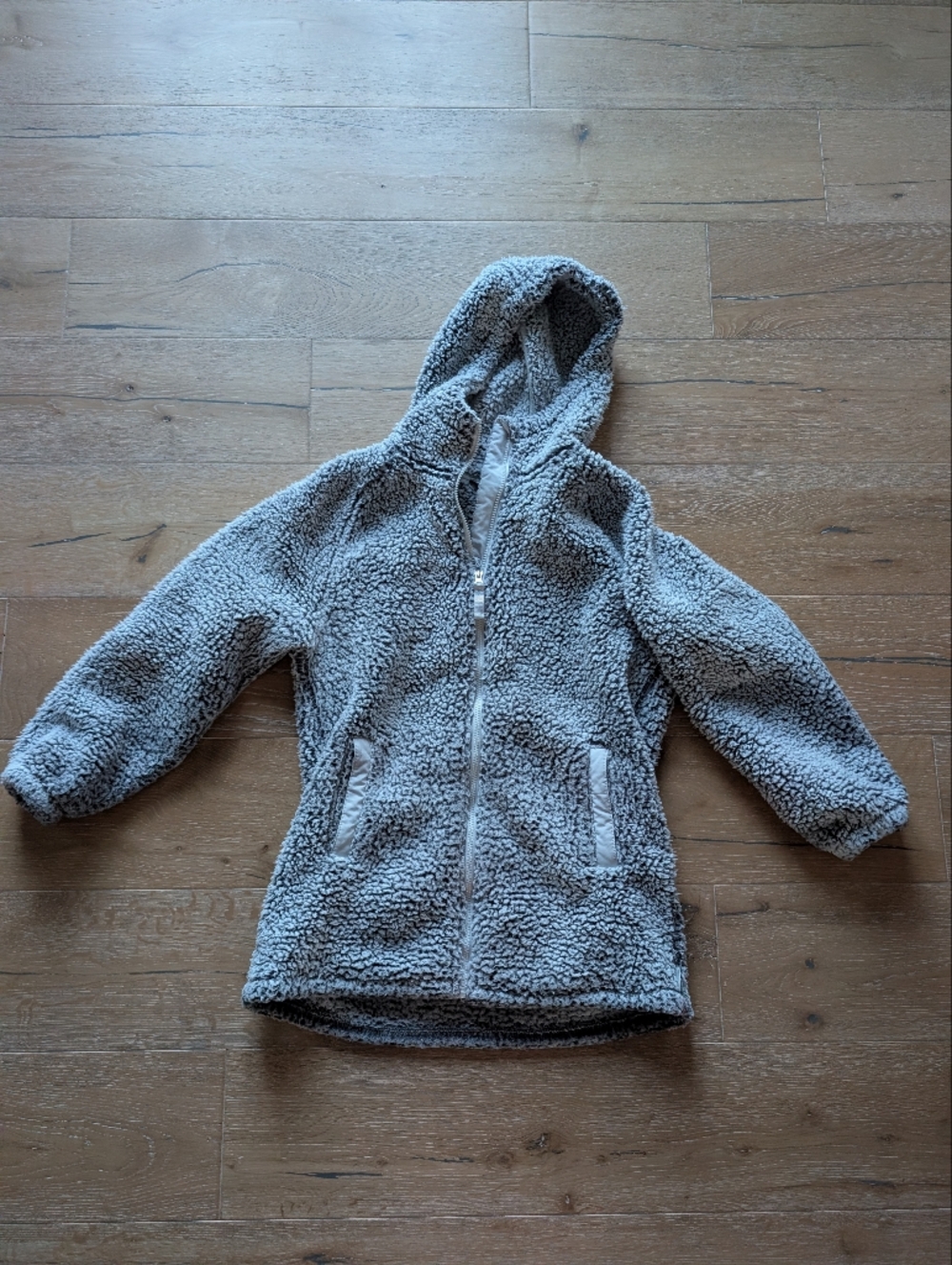 Cozy Grey Sherpa Hooded Jacket By LL bean